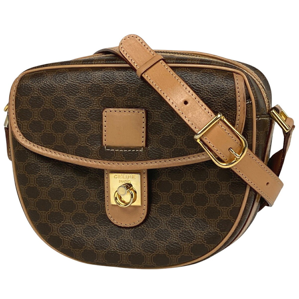 Celine Macadam shoulder bag cross Body Bum Crossbody Belt canvas brown
